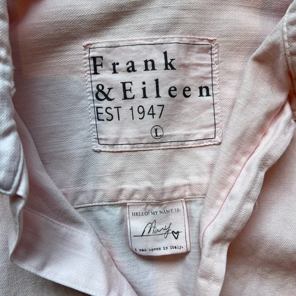 Frank & Eileen Pink Button Down Shirt dress with Classic Collar - Picture 2 of 2